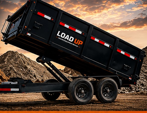 LoadUp dump trailer, tandem axle, hydraulic dump