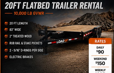 LoadUp 20ft flatbed trailer